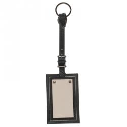 Valentino Black/Off White Leather Name Tag Bag Charm