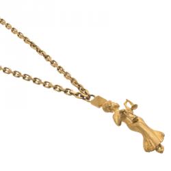 Pre Owned Valentino Libra Gold Tone Long Necklace