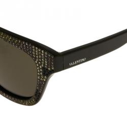 Pre Owned نظارة شمسية فالنتينو وايفرار V690SR مزينة بالراينستون خضراء