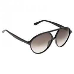 Pre Owned Valentino Black V728S Round Sunglasses