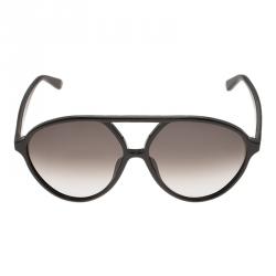 Pre Owned Valentino Black V728S Round Sunglasses