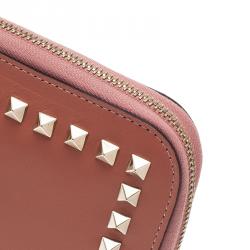 Valentino Nude Leather Rockstud Zip Around iPad Case