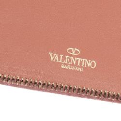 Valentino Nude Leather Rockstud Zip Around iPad Case