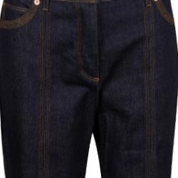 Pre Owned Valentino Indigo Dark Wash Denim Top Stitch Detail Boot Cut Jeans M