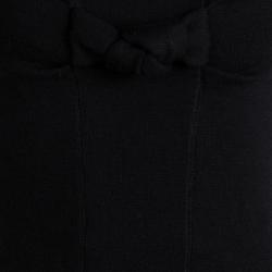 Pre Owned Valentino Black Wool Bow Detail Top  S