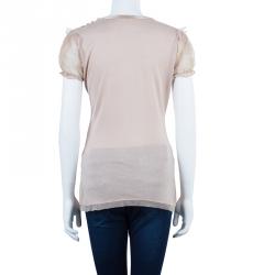 Pre Owned Valentino Beige Embellished Top M
