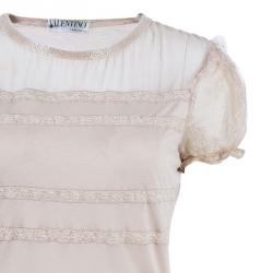 Pre Owned Valentino Beige Embellished Top M