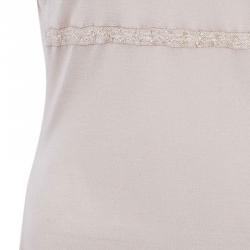 Pre Owned Valentino Beige Embellished Top M