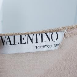 Pre Owned Valentino Beige Embellished Top M