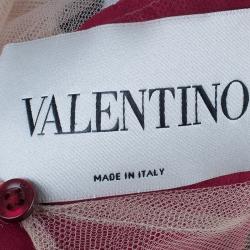 Valentino Fuschia Chiffon Draped Gown L