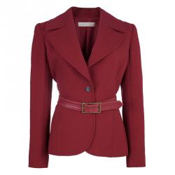 Pre Owned Valentino Red Quilted Jacket M