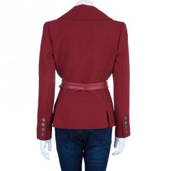 Pre Owned Valentino Red Quilted Jacket M