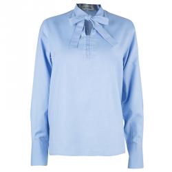 Pre Owned Valentino Light Blue Cotton Shirt M