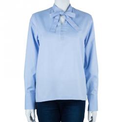 Pre Owned Valentino Light Blue Cotton Shirt M