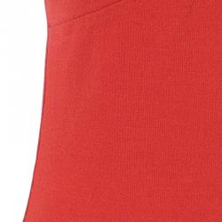 Pre Owned Valentino Red Sleeveless Rosette Detail Top S