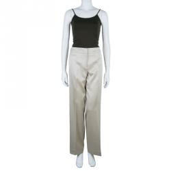 Pre Owned Valentino Beige Tailored Trousers M