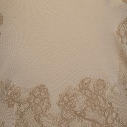 Pre Owned Valentino Beige Lace Print Cotton Top XS