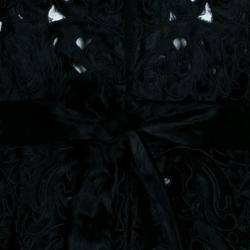 Pre Owned Valentino Black Pony Hair Cutout Coat S