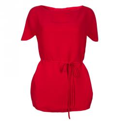 Pre Owned توب فالنتينو كوكون أحمر M