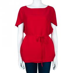 Pre Owned توب فالنتينو كوكون أحمر M