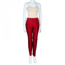 Pre Owned Valentino Red Tailored Trousers M