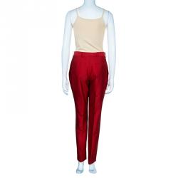 Pre Owned Valentino Red Tailored Trousers M