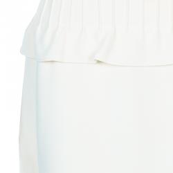 Pre Owned Valentino Cream Short Sleeve Bow Detail Dress L