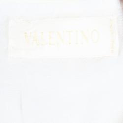 Pre Owned Valentino Cream Short Sleeve Bow Detail Dress L