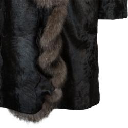 Pre Owned Valentino Brown Lamb Fur Coat S