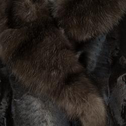 Pre Owned Valentino Brown Lamb Fur Coat S