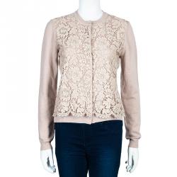 مملوكة مسبقًا Valentino Blush Lace Detailed Cardigan M