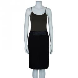 Pre Owned Valentino Black Satin Wool Skirt M