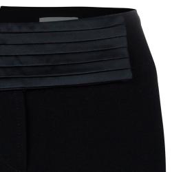 Pre Owned Valentino Black Satin Wool Skirt M