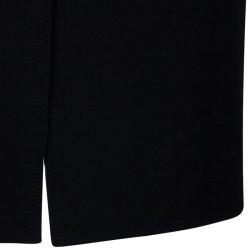 Pre Owned Valentino Black Satin Wool Skirt M