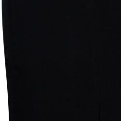 Pre Owned Valentino Black Satin Wool Skirt M