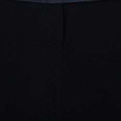 Pre Owned Valentino Black Satin Wool Skirt M