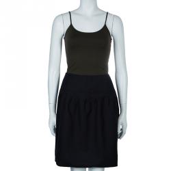 Pre Owned Valentino Black Cotton Knee Length Skirt M