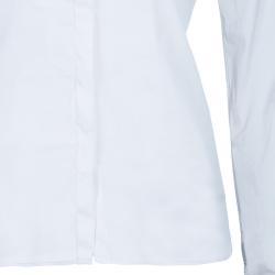 Pre Owned Valentino White Rose Detail Shirt S