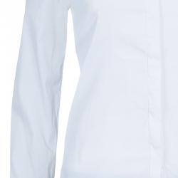 Pre Owned Valentino White Rose Detail Shirt S
