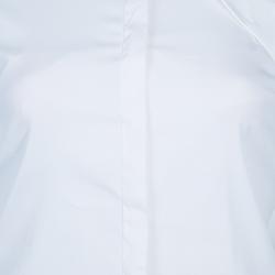 Pre Owned Valentino White Rose Detail Shirt S