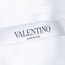 Pre Owned Valentino White Rose Detail Shirt S