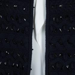 Pre Owned جاكيت فالنتينو أزرق كحلي صوف فليس مزخرف S