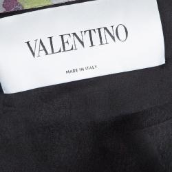 Pre Owned Valentino Floral Printed Silk Flounce Dress L