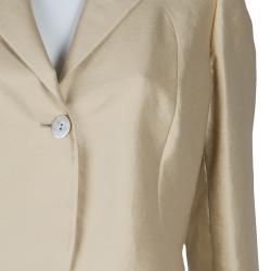 Pre Owned Valentino Muted Gold Notched Collar Blazer L
