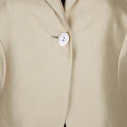Pre Owned Valentino Muted Gold Notched Collar Blazer L
