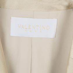 Pre Owned Valentino Muted Gold Notched Collar Blazer L
