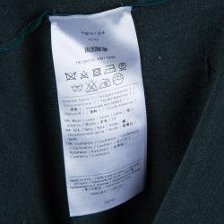 Pre Owned Valentino Dark Green Lace Overlay Knit Dress M