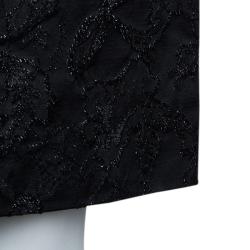 Pre Owned Valentino Black Floral Lurex Jacquard Dress and Blazer Set M