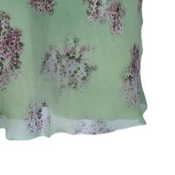Pre Owned Valentino Green Floral Chiffon Dress M