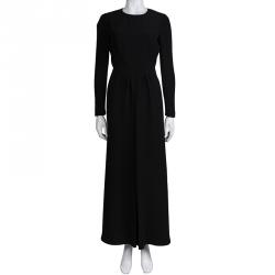 Pre Owned Valentino Black Knit Long Sleeve Maxi  Dress L